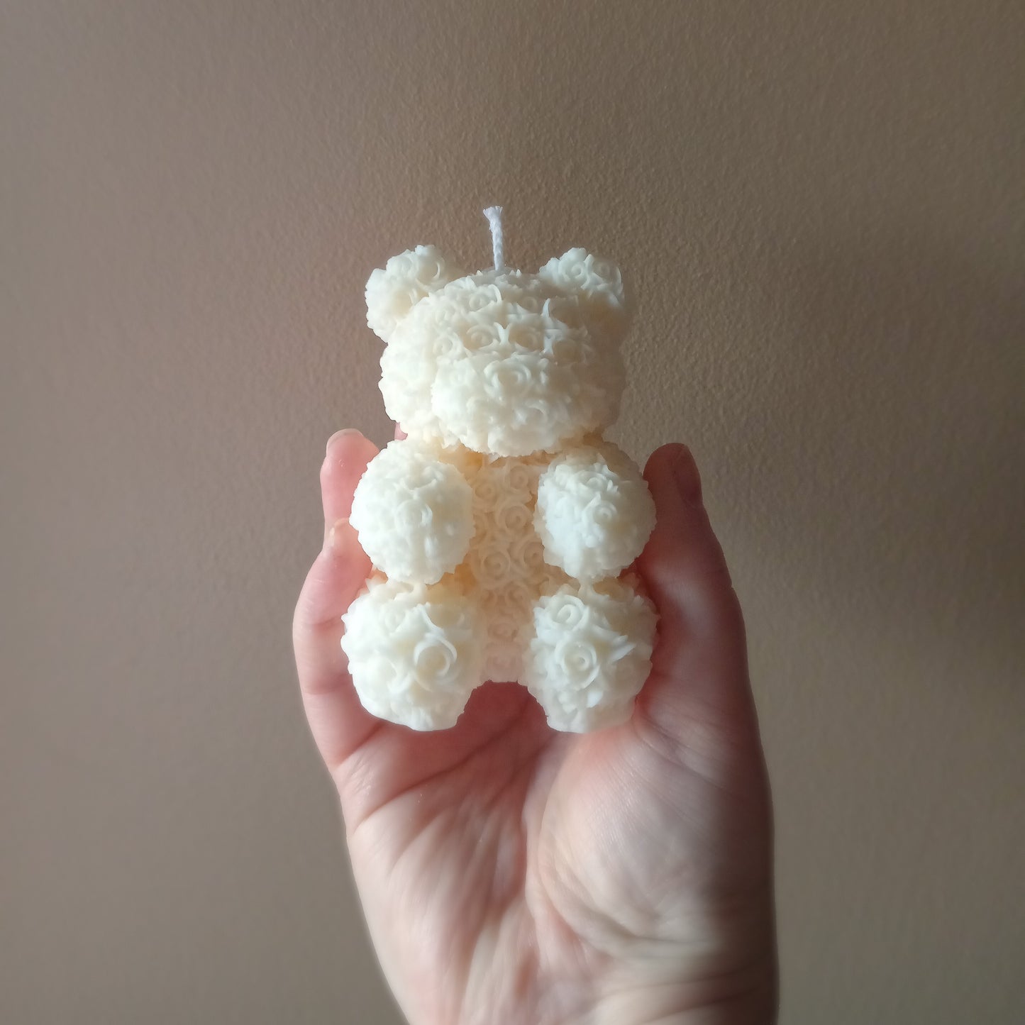 Rose Bear Decorative Pillar Candle