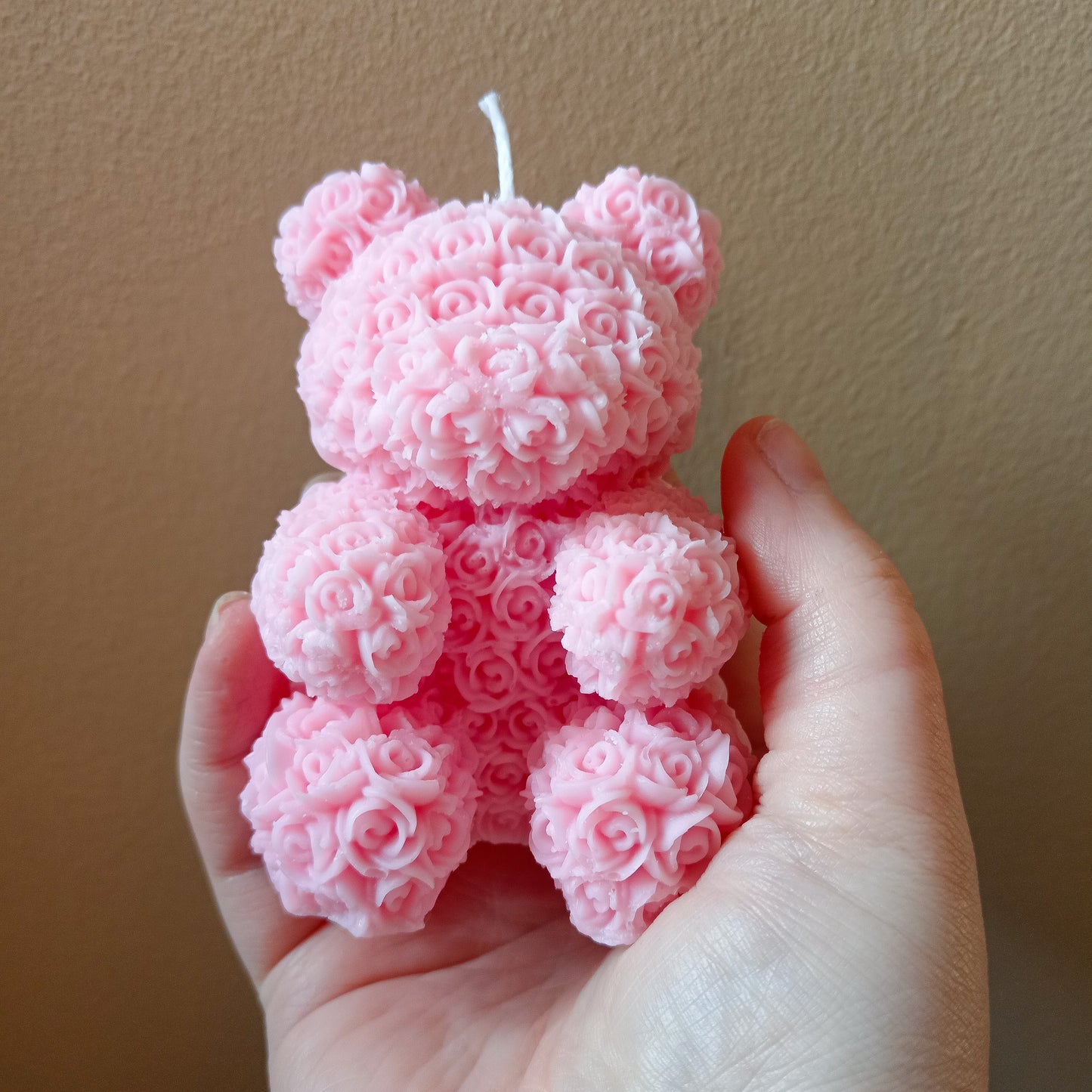 Rose Bear Decorative Pillar Candle